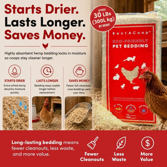 Premium Hemp Bedding (300 L) x 1 Pack - E.U. Grown for Chicken Coop, Nesting Boxes, Etc.