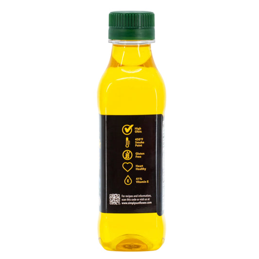 Bottle of Simply Sunflower sunflower oil, 8 oz, non-GMO, gluten-free, nut-free, vegan food product from BuyNebraska.com