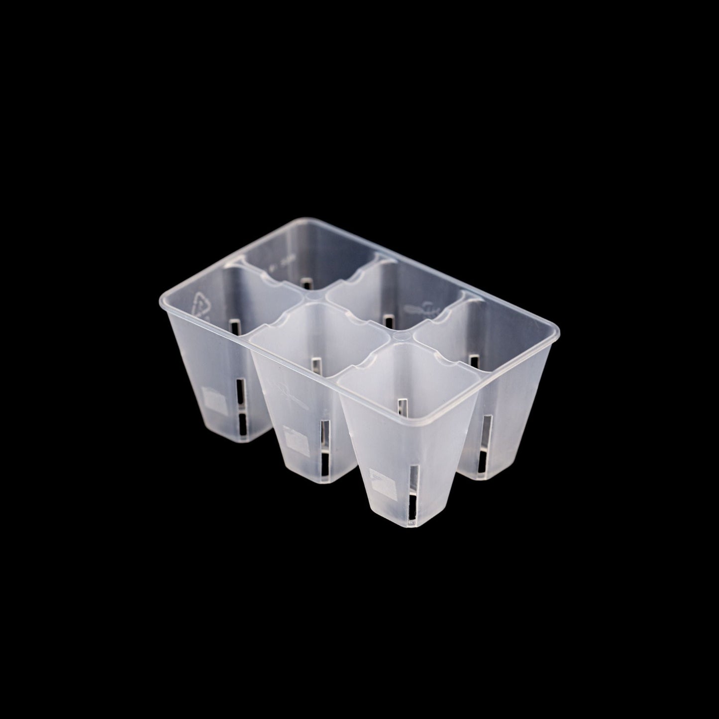 Clear 6-cell plug tray insert from Bootstrap Farmer, designed for seed starting and plant propagation.