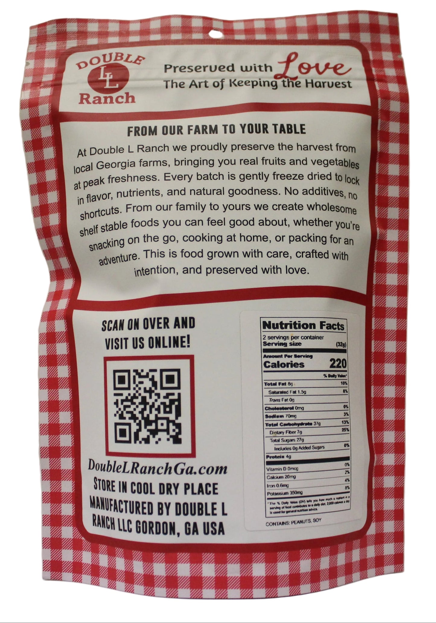 Freeze-dried apple peanut butter dippers by Double L Ranch, showing crispy apple slices coated with peanut butter.