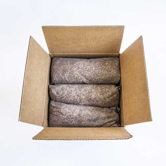 Filled Ellepot pouches for vertical gardens by Bootstrap Farmer, shown in a box ready for planting or display.