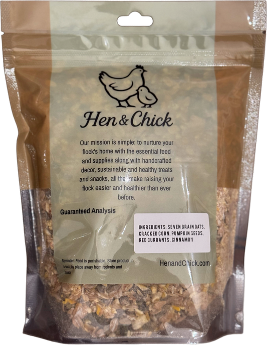 Hen & Chick Punkin' Peckin' treat bag with playful pumpkin design and colorful packaging, perfect for pet snacking.