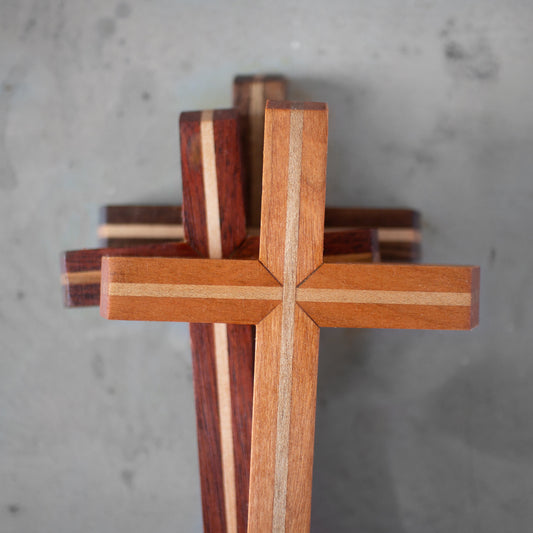 Wooden Thinline Cross by Dennehey Design Co. featuring a sleek, minimalist design, and smooth wood finish.