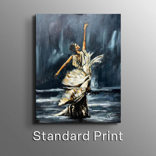 Women's art print titled "I’ll Praise You Through the Storm" by Vanessa Horabuena, featuring inspiring religious artwork.