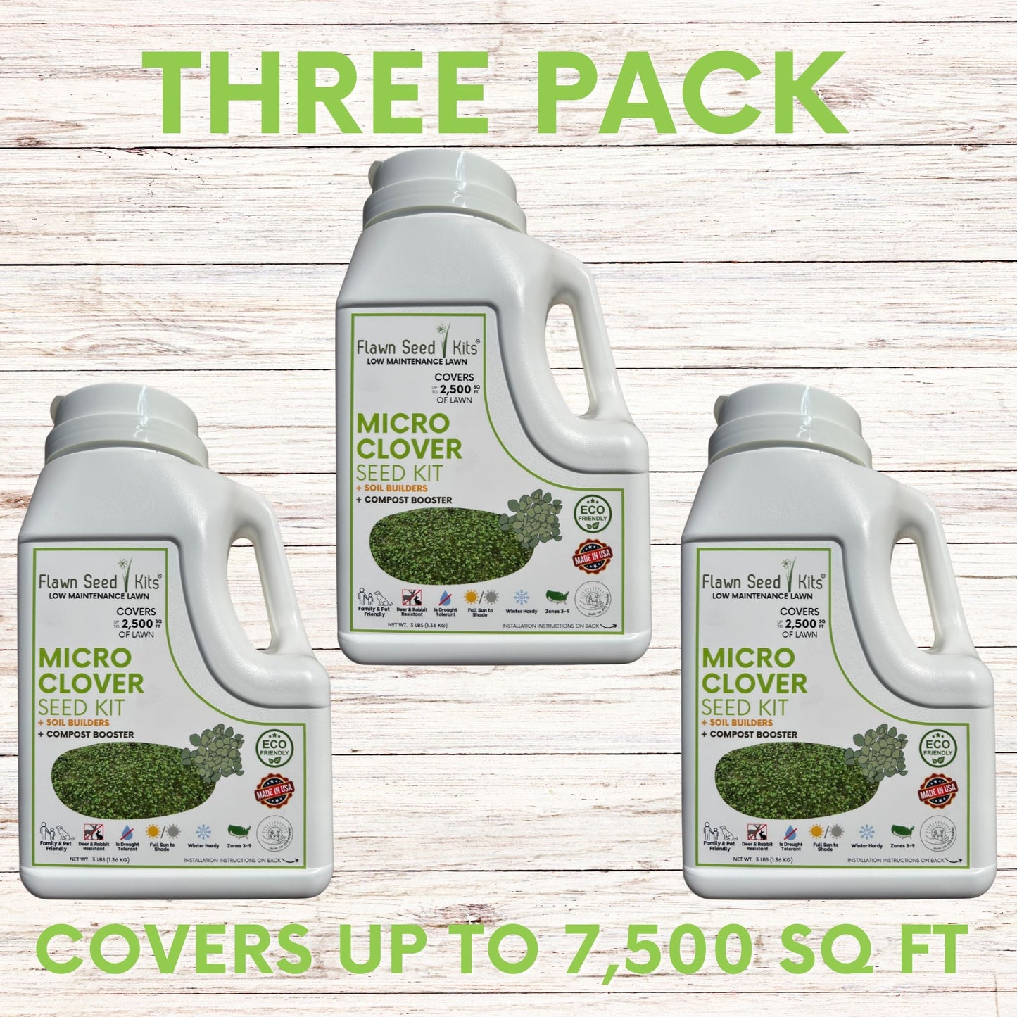 Micro Clover Easy Spread Shaker from Flawn Seed Kits, a seed and seed tape product for easy lawn and garden coverage.