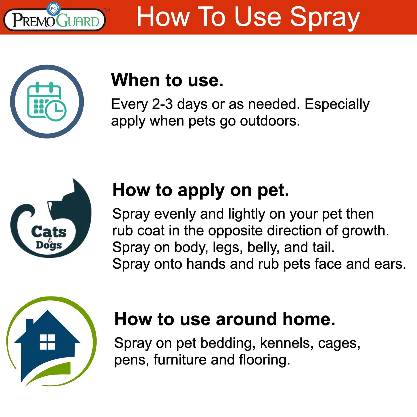 Pet Protector Spray by Premo Natural Products, plant-based non-toxic pest control spray for pets and home use.
