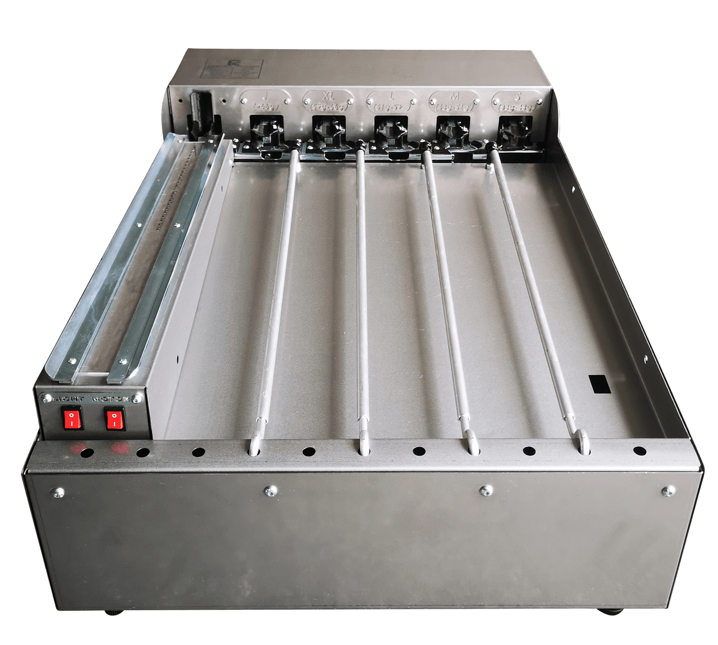 SureGrade™ 750 Egg Grader from Surehatch Incubators displaying the machine used for grading 750 eggs per hour.
