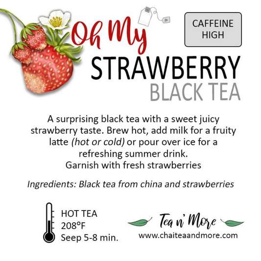 Cold brew black strawberry tea in pitcher bags from BuyNebraska.com, refreshing caffeinated beverage with vibrant fruit flavor.