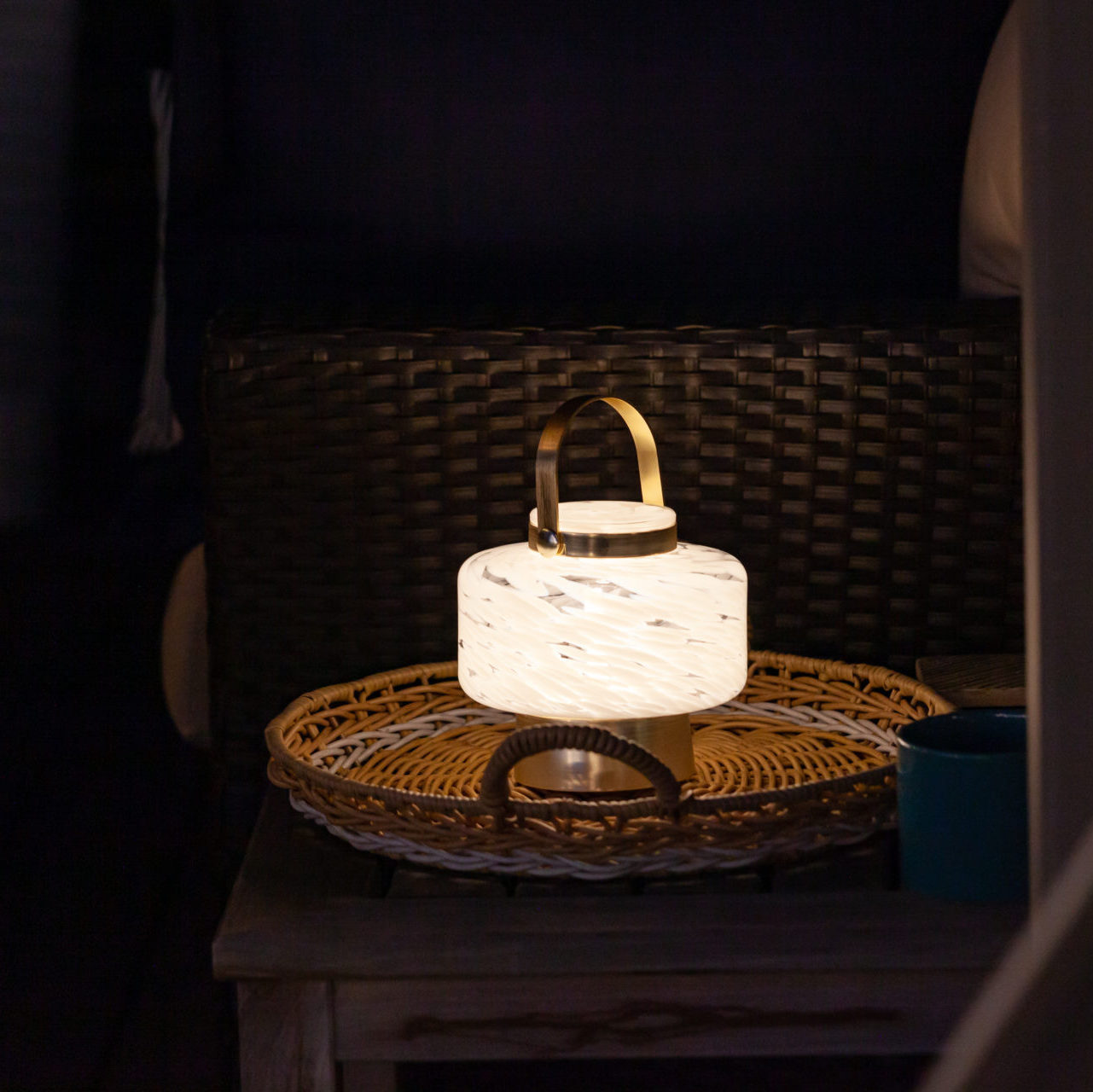 Allsop Home & Garden LightKeeper rechargeable glass LED lanterns with handles, ideal for outdoor or indoor ambient lighting.