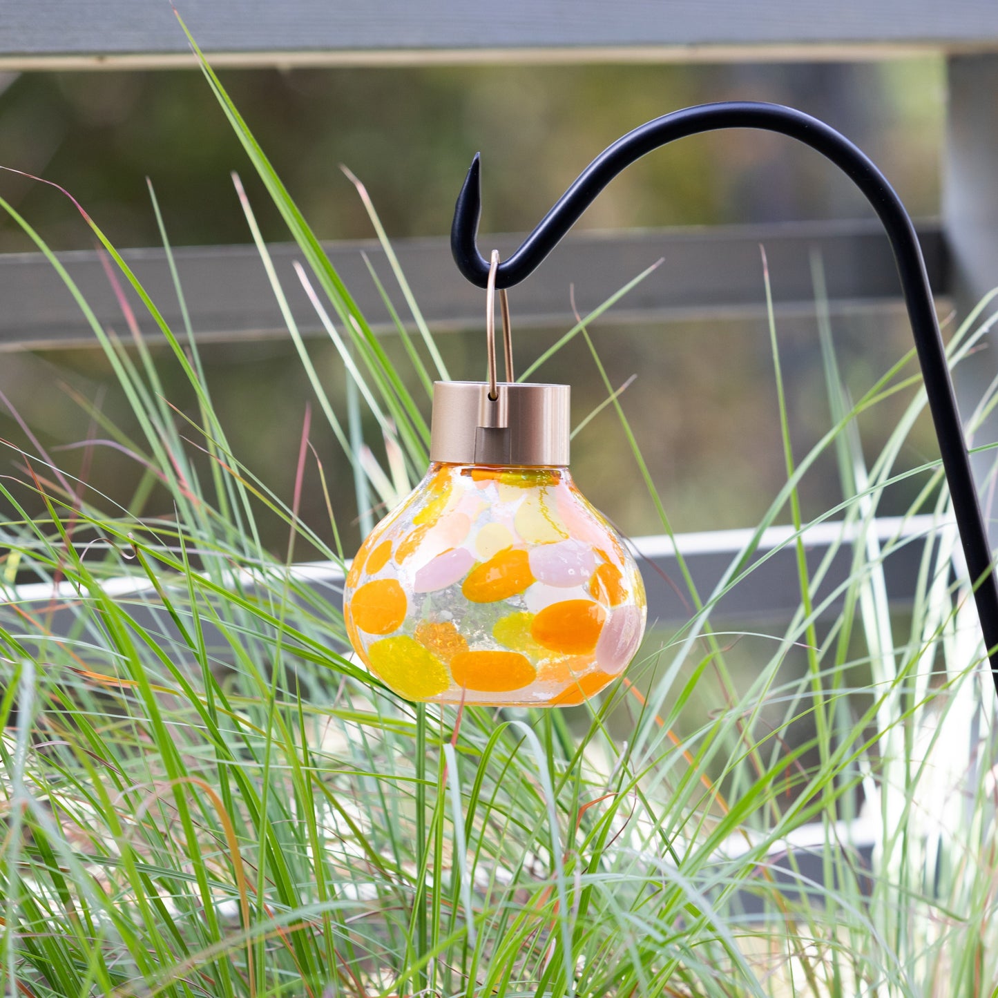 Periwinkle solar tea lanterns by Allsop Home & Garden, 5-inch handblown glass lantern for outdoor decor.