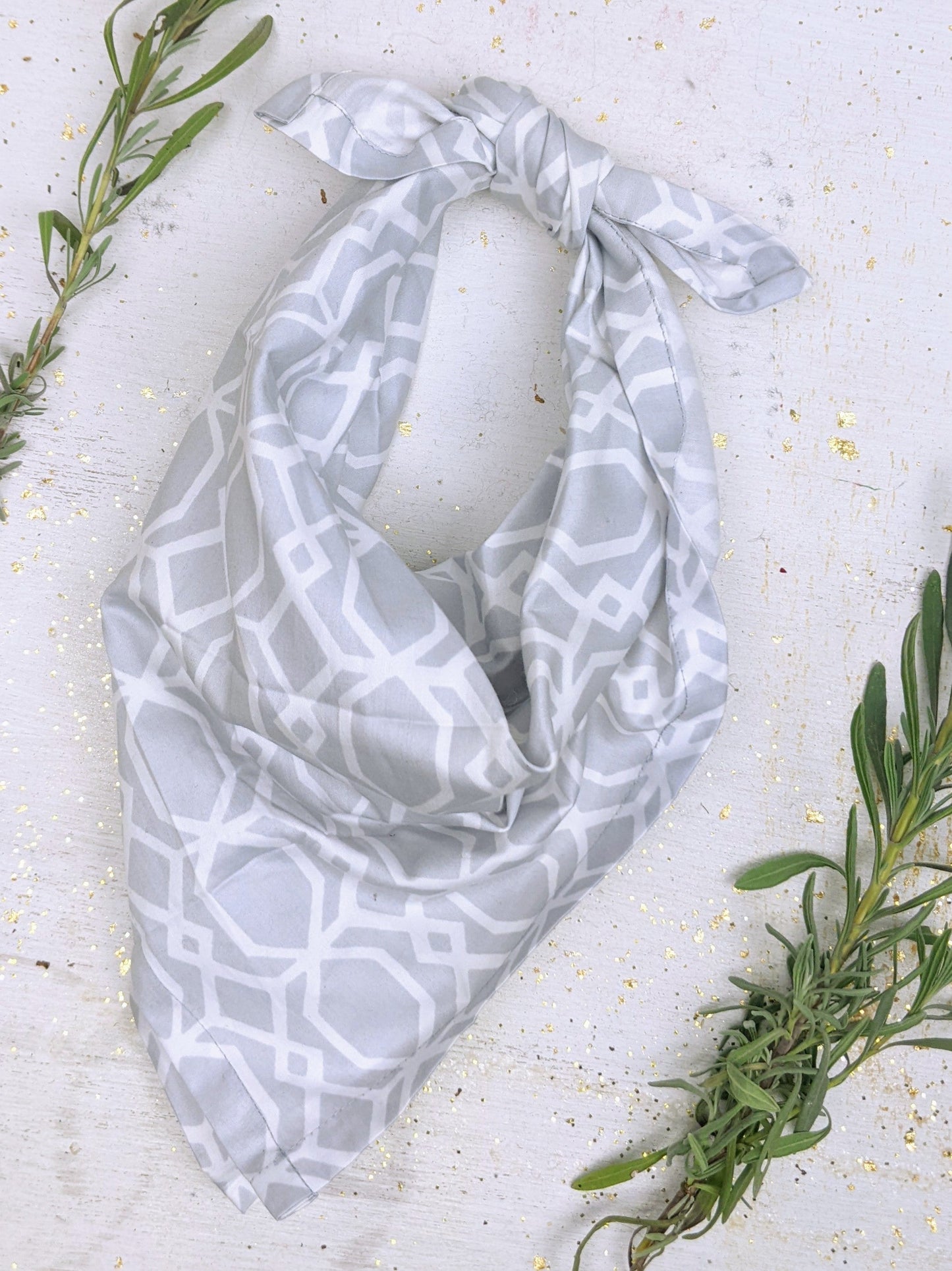 Navy organic cotton bandana by Ash & Rose featuring a classic square design and soft, breathable fabric.