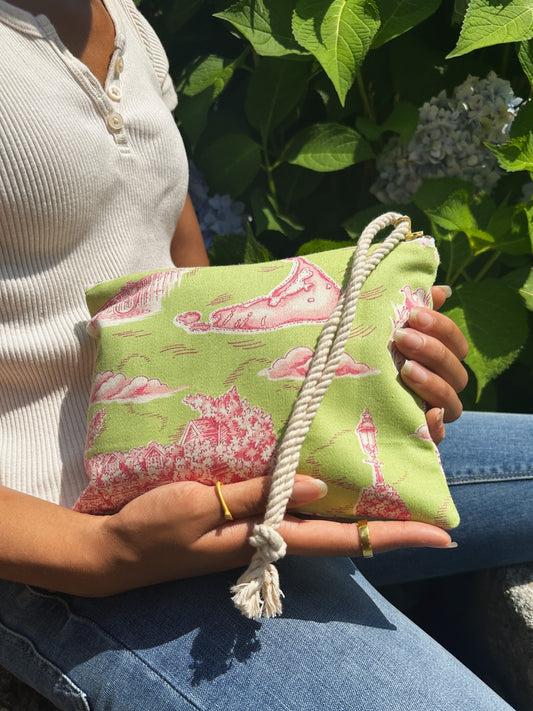 Pink Ash & Rose Nantucket Purse with stylish design, featuring a structured shape and elegant details.