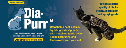 Baby leopard print Diapurr cat diaper by Crazy K Farm Pet and Poultry on a cat, one size fits most.