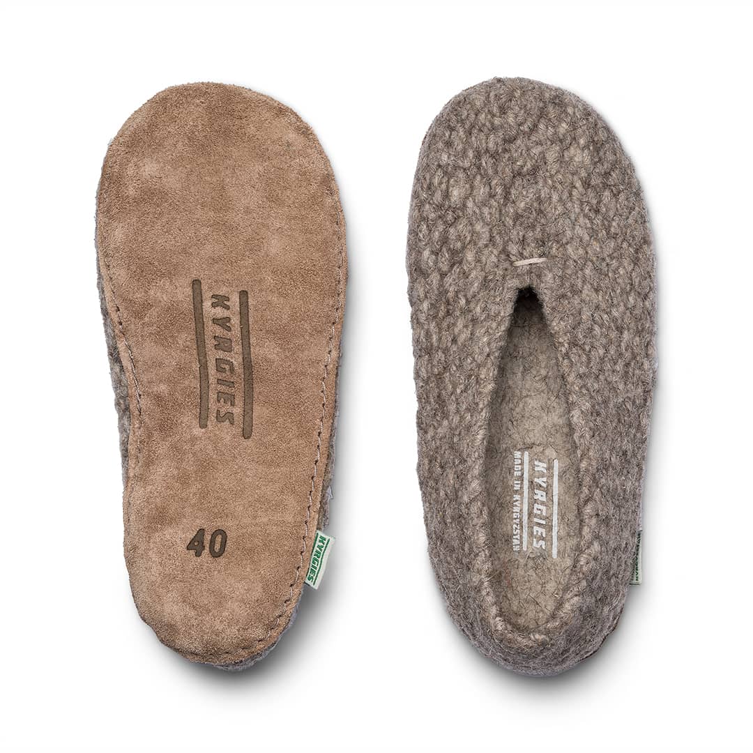 Kyrgies Wovens in oatmeal color, woven shoes for women, size Euro 35, featuring a soft, textured woven design.