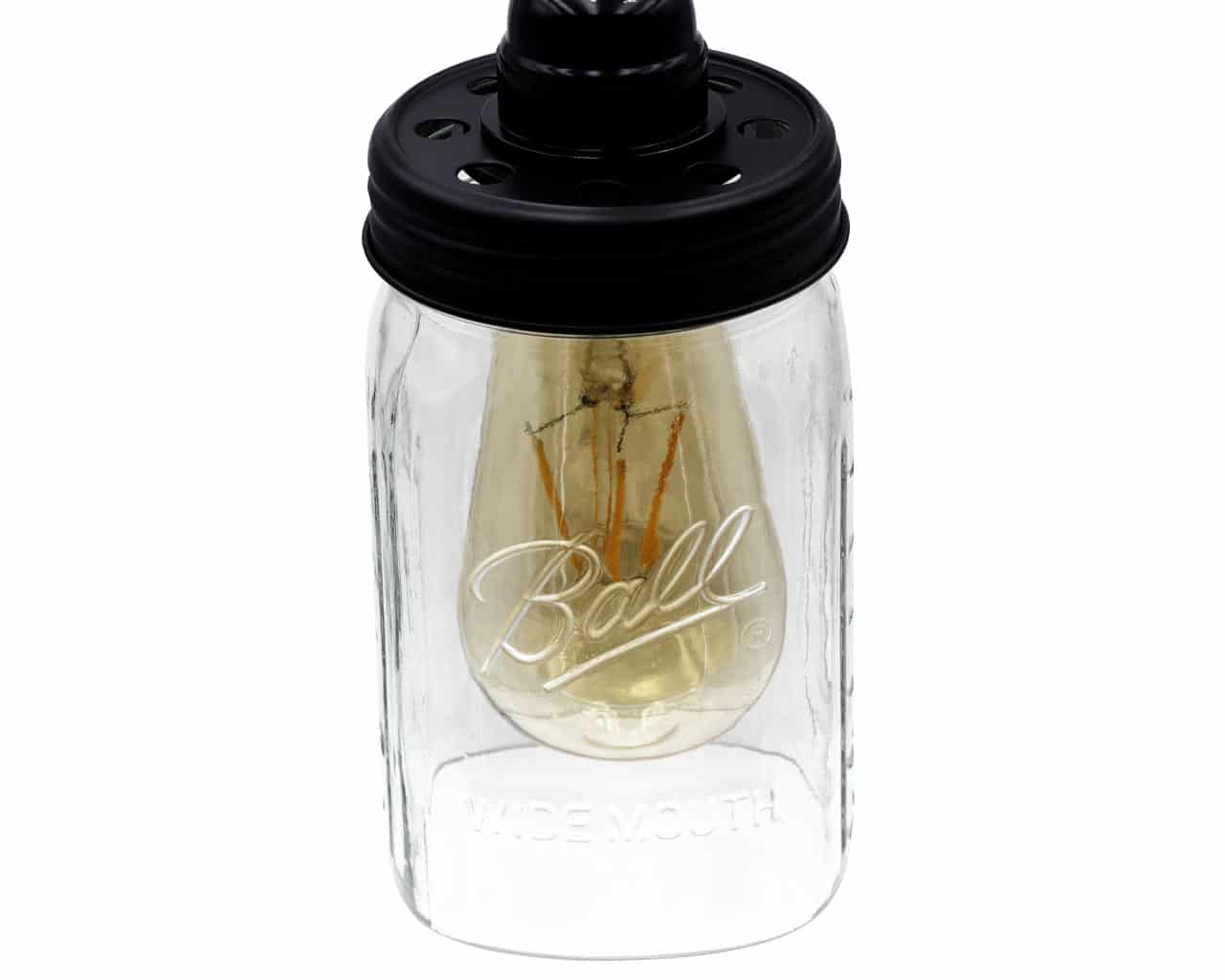 Stainless steel lighting lid for mason jar fixtures by Mason Jar Lifestyle, designed for regular-mouth mason jars.