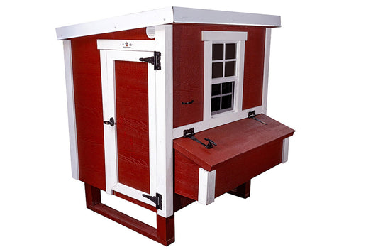 OverEZ Medium Chicken Coop for up to 10 chickens, featuring a classic design with a spacious interior and sturdy construction.