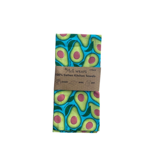 Eco-friendly avocado gift set by Meli Wraps featuring reusable wraps with avocado-themed design.
