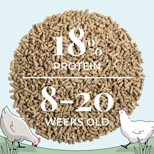 Organic chicken feed pellets from Mile Four, 2 lbs Grower blend for healthy poultry nutrition