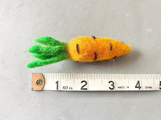 Felted cat toy carrots from ReNewedPet's Fun Stuff! Soft, colorful felted carrots designed for cats to play with and enjoy.