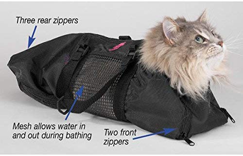 ReNewedPet small pet grooming bag with multiple compartments, suitable for cats and small dogs, made for easy grooming organization.