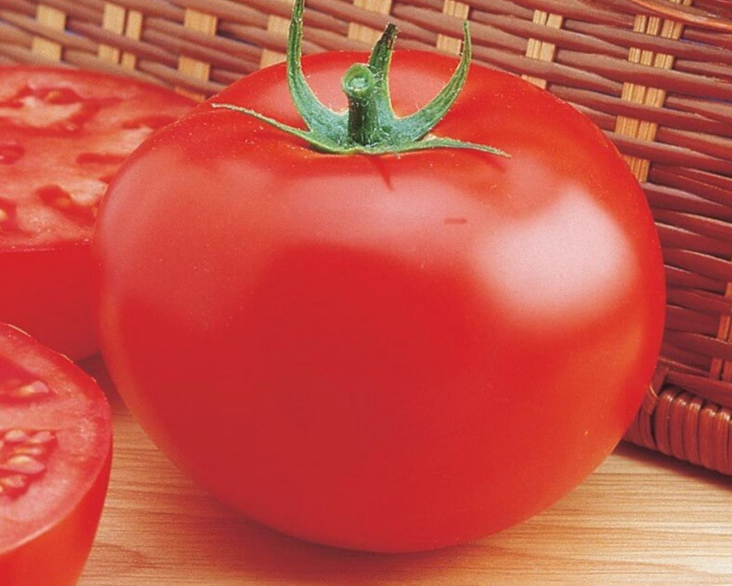 Packet of Seeds 'n Such Delicious Tomato Seeds containing 50 seeds, showcasing vibrant tomato seed packaging.