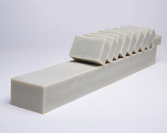 French Green Clay and Lavender soap by Soap for Sinners, showing a bar with natural ingredients and soothing lavender scent.