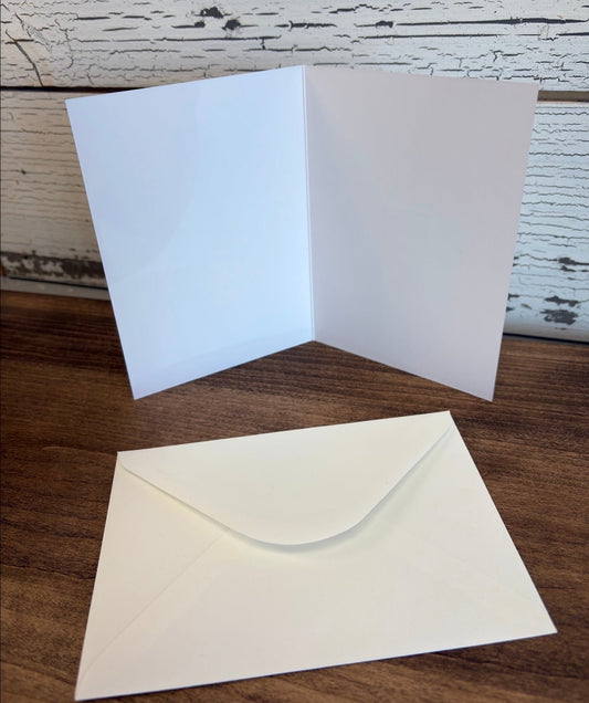 Greeting card featuring an artistic illustration of a bluejay, designed by Tiffany Bates Art, titled "Bluejay’s Gaze."