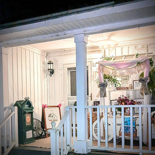 Little Free library porch experience Farmstand at Blessings Grow Meadows 