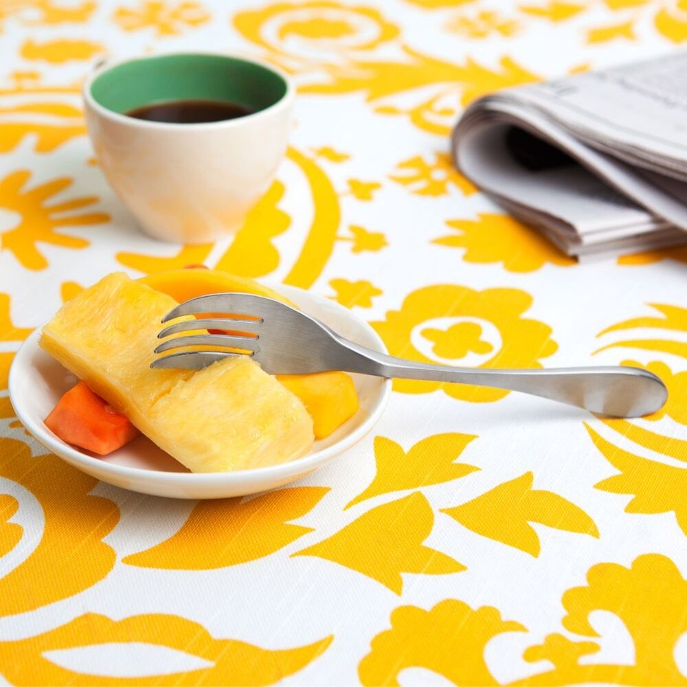 Set of four Knork Original dinner forks with ergonomic design and stainless steel construction, suitable for everyday dining.