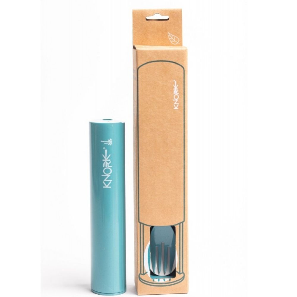 Knork Eco 3-piece bamboo travel cutlery set with fork and flatware, eco-friendly and sustainable silverware for travel.