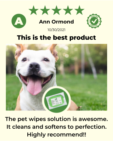 ReNewedPet 4-All Pets reusable pet wipes for grooming, shown in a graphic with pet-friendly design and wipe packaging.