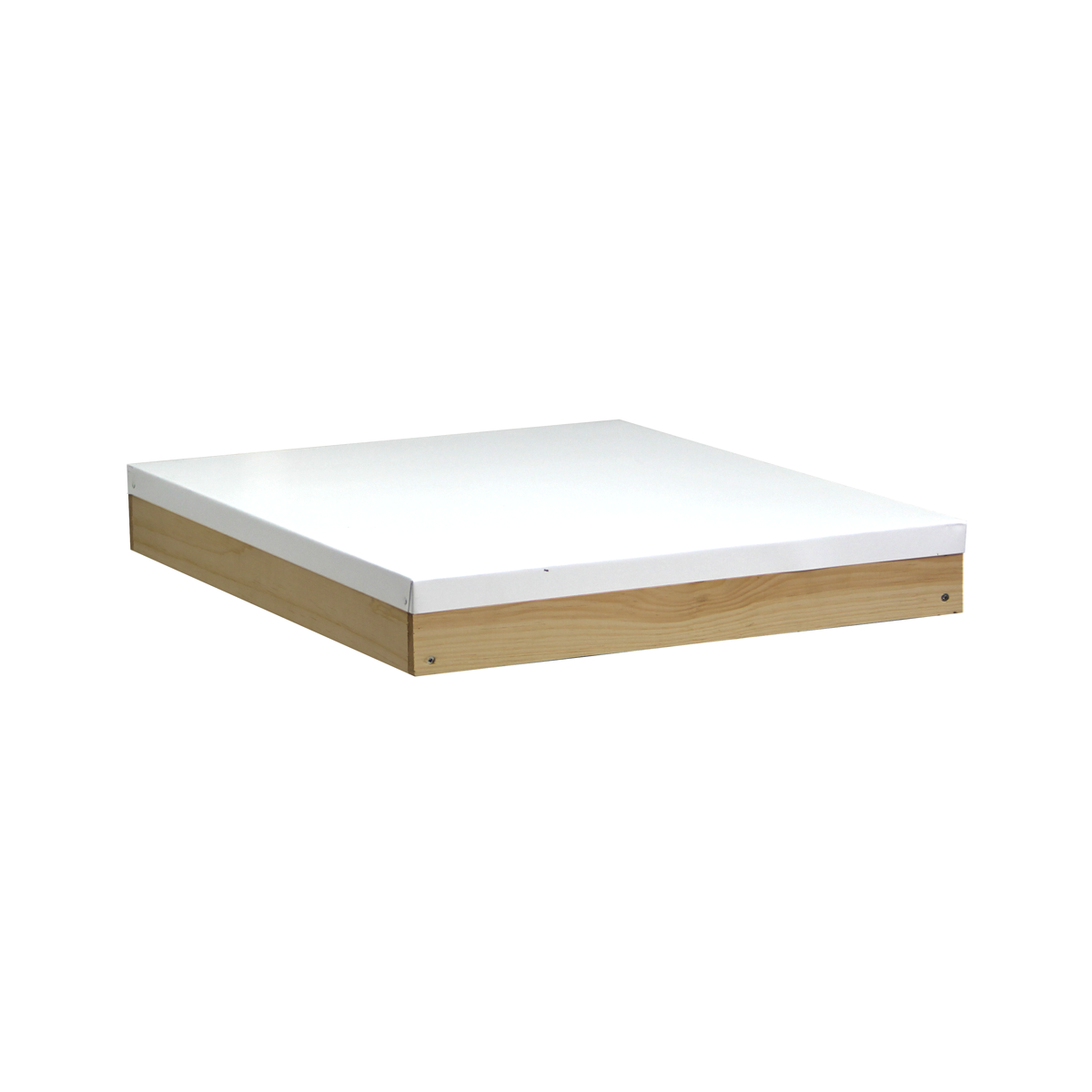 White aluminum-capped 8-frame telescoping hive top cover made by Amish artisans from Galena Farms, designed for beekeeping hives.