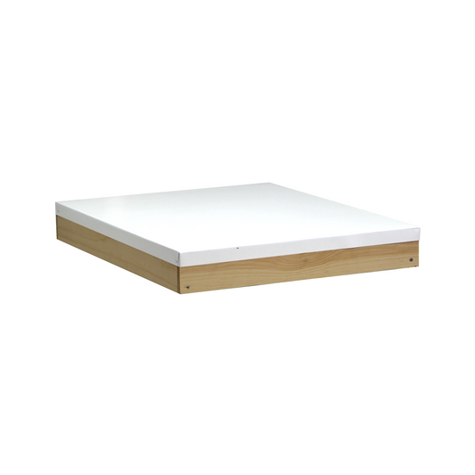 White aluminum-capped 8-frame telescoping hive top cover made by Amish artisans from Galena Farms, designed for beekeeping hives.