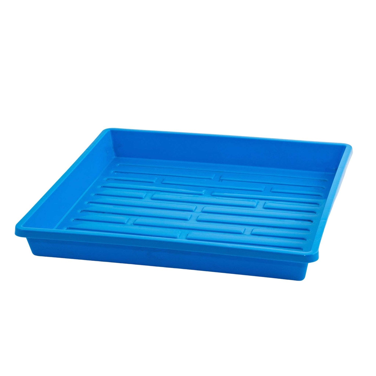Blue Bootstrap Farmer 1010 shallow seed trays with no drainage holes, ideal for starting seedlings and plant propagation.