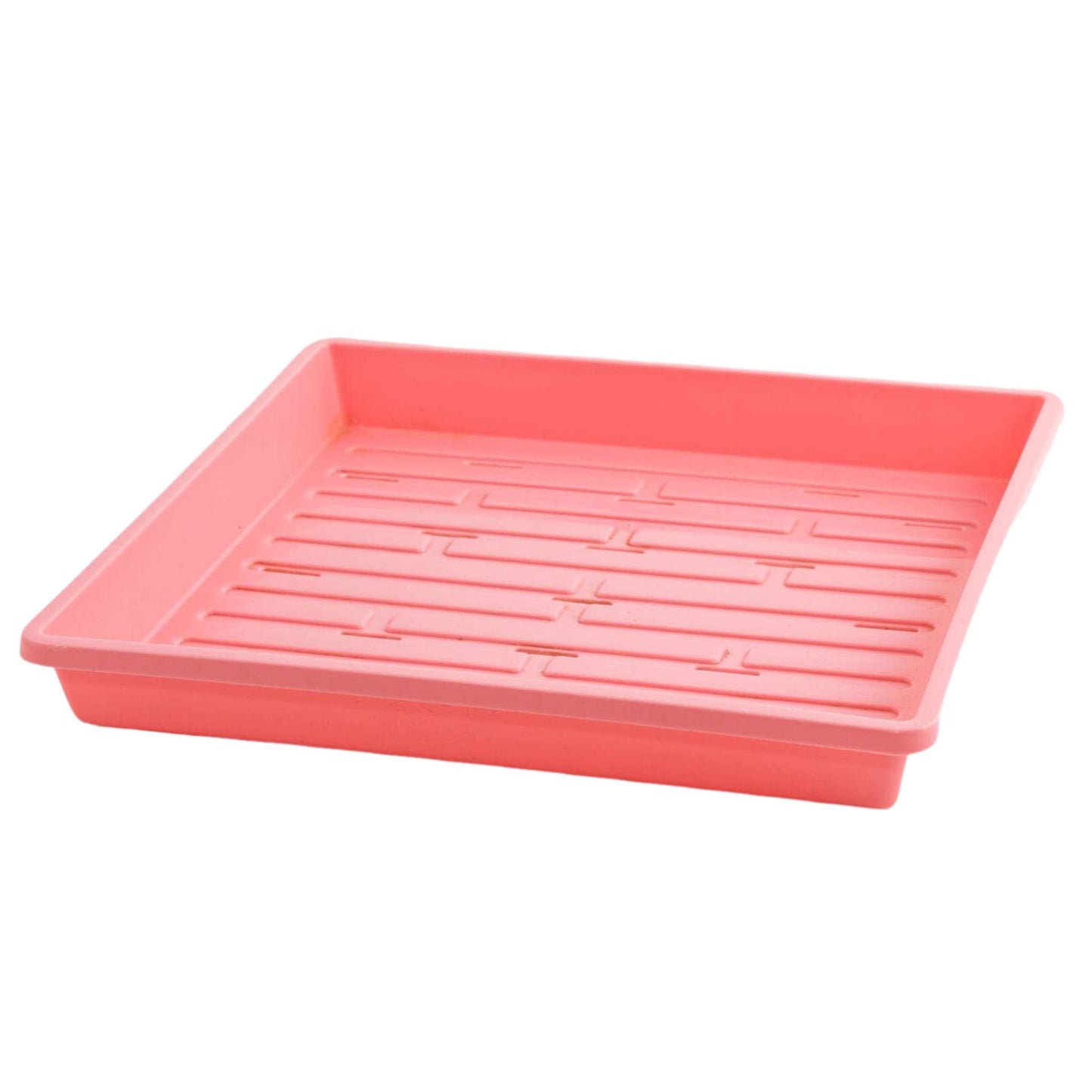 Bootstrap Farmer 1010 shallow seed trays in pink with multiple small compartments for starting seeds and seedlings.