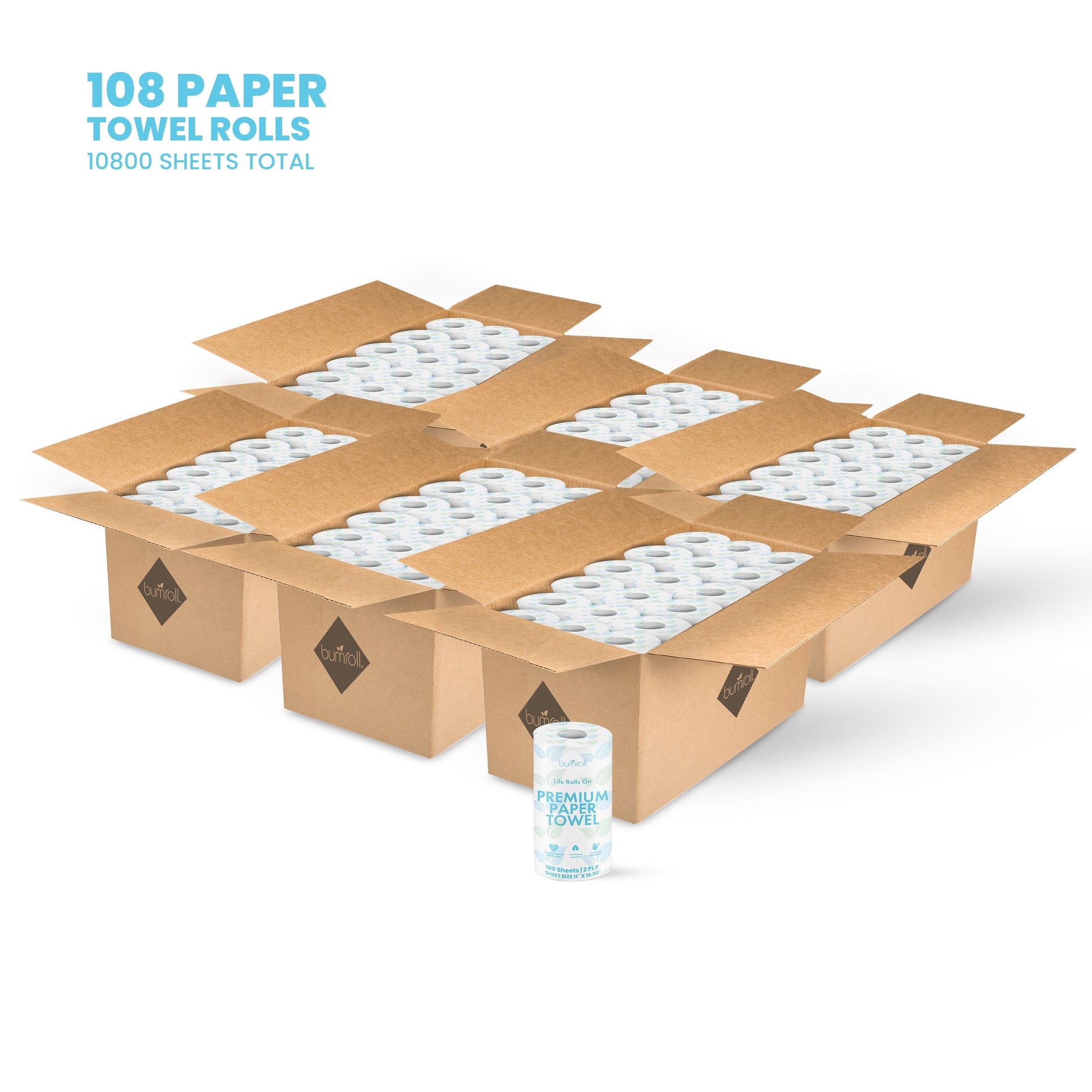 Join Bumroll bamboo toilet paper bundle, eco-friendly packaging with multiple rolls, made in the USA from sustainable bamboo.