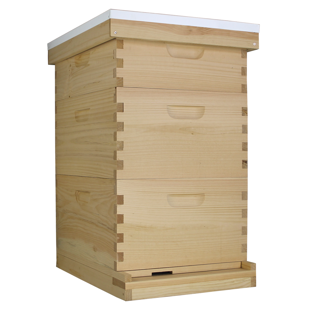 Galena Farms 10 Frame beehive kit with 2 deep and 1 medium boxes, frames, and wax-coated foundations, Amish-made full hive