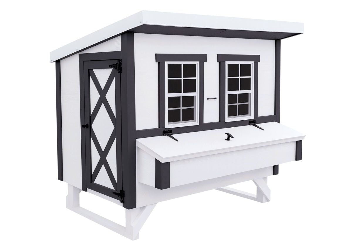 Large OverEZ Chicken Coop for up to 15 chickens, featuring spacious design, durable construction, and secure nesting areas.