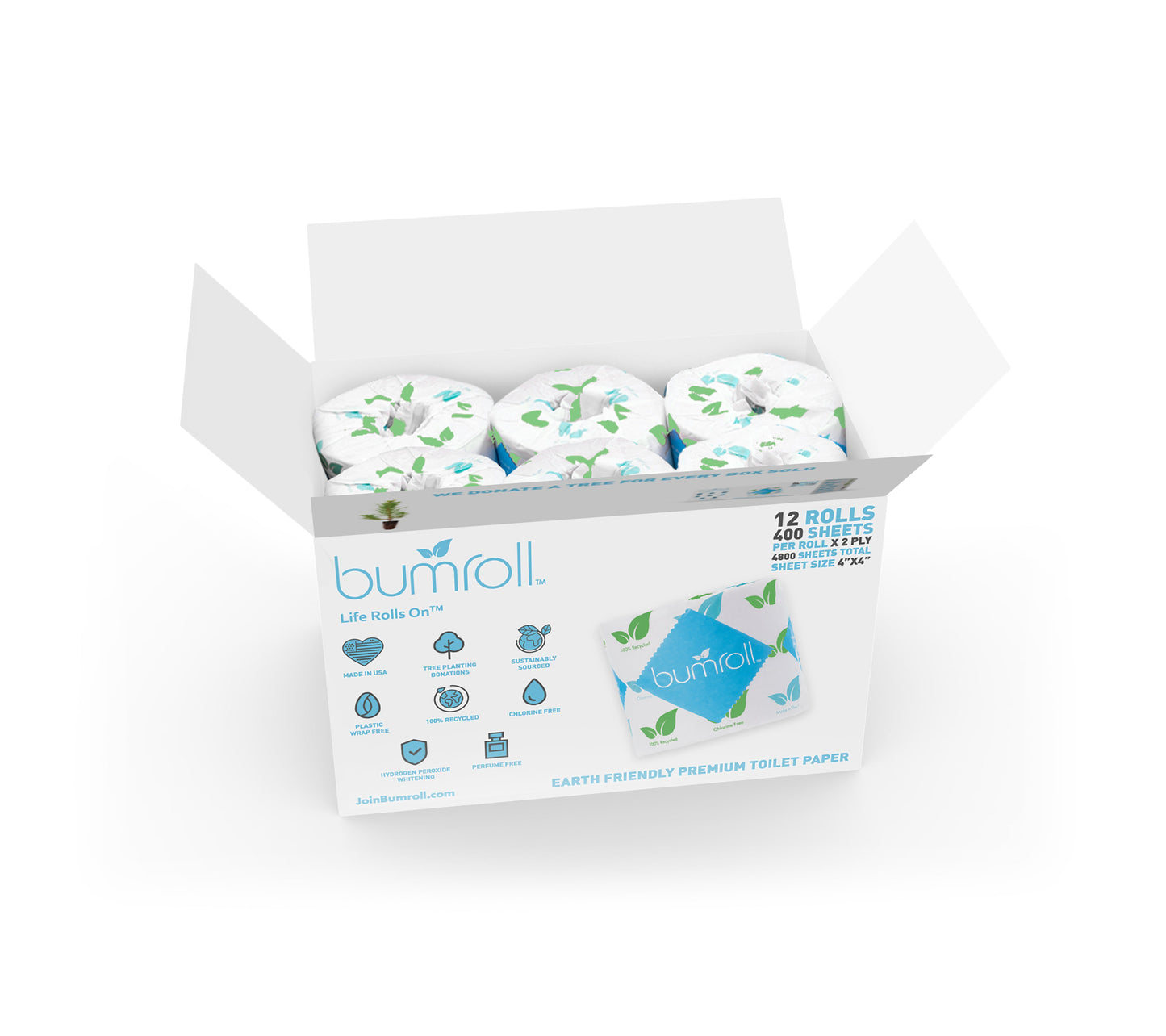 Join Bumroll bamboo toilet paper and paper towels, eco-friendly and made in the USA, with tree planting initiative.