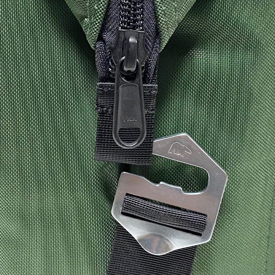 12-pack green nylon soft coolers by Polar Bear Coolers, showing side view with handles and insulated main compartment.