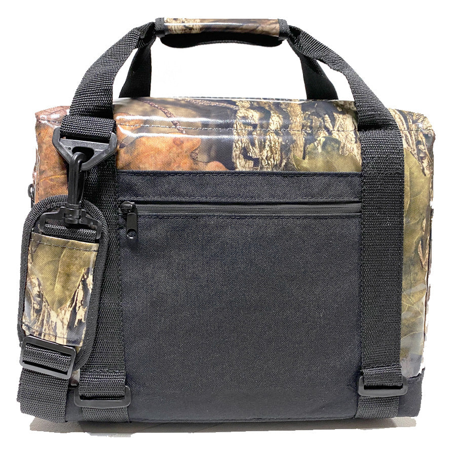 12-pack original nylon soft coolers by Polar Bear Coolers, featuring camouflage design and front view.