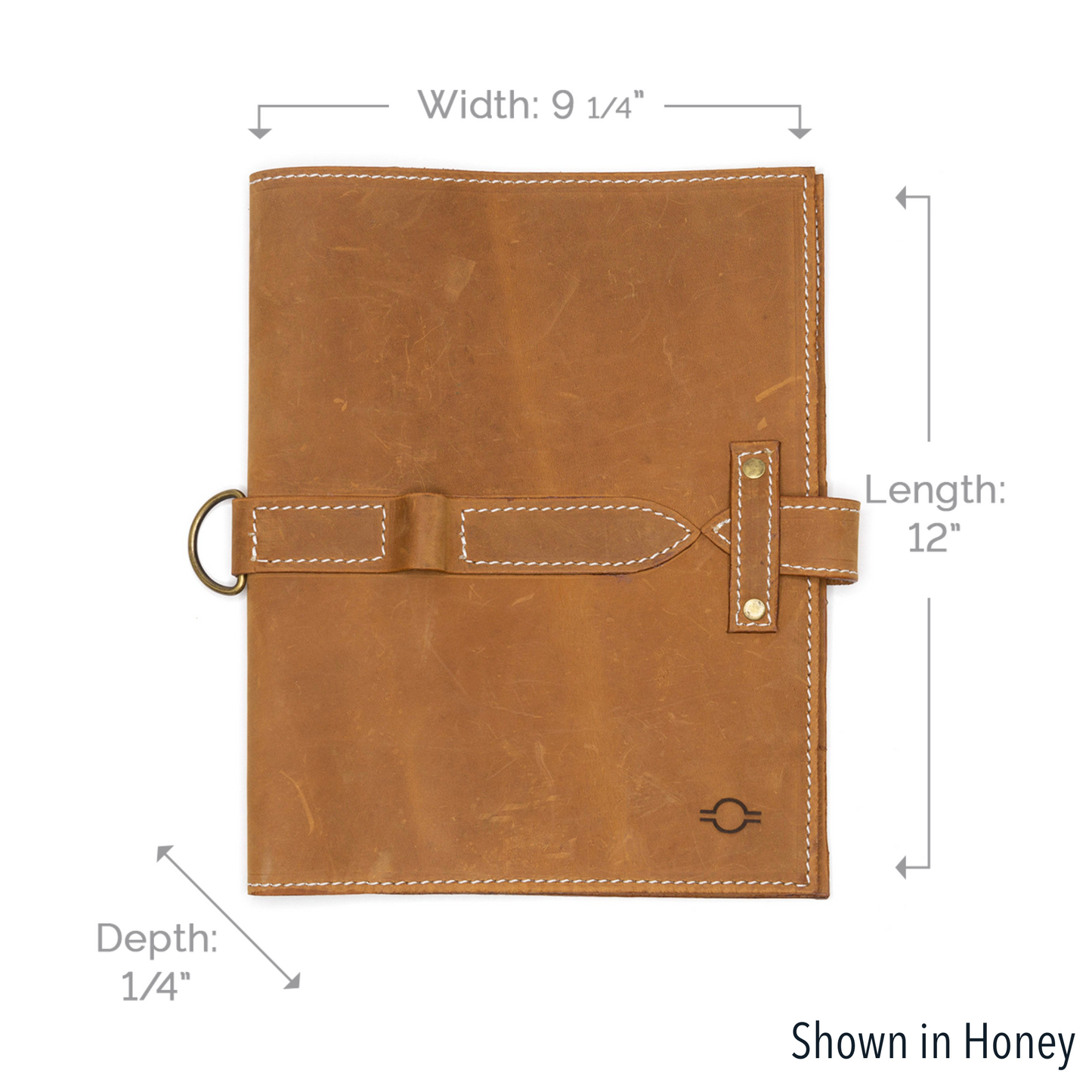 Large black journal cover by Rebekah Scott Designs, featuring a sleek and durable protective book cover with elegant design details.
