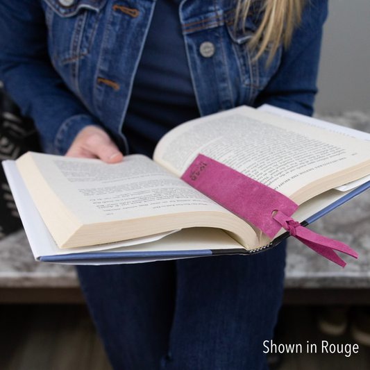 Rebekah Scott Designs Rouge bookmark with elegant design and vibrant red color, ideal for marking pages in books.