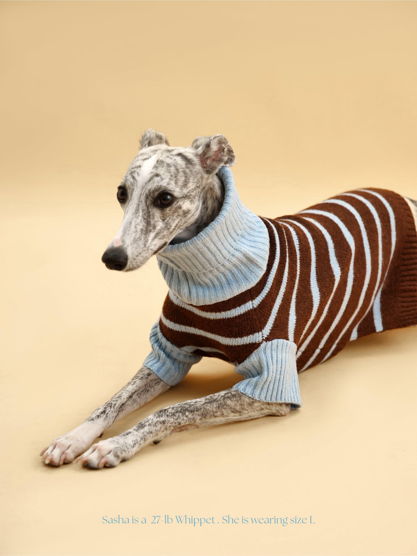 Bluebell Stripes Sweater by BarkBarkBaby, featuring blue and white striped knit fabric on a cozy, stylish children's sweater.