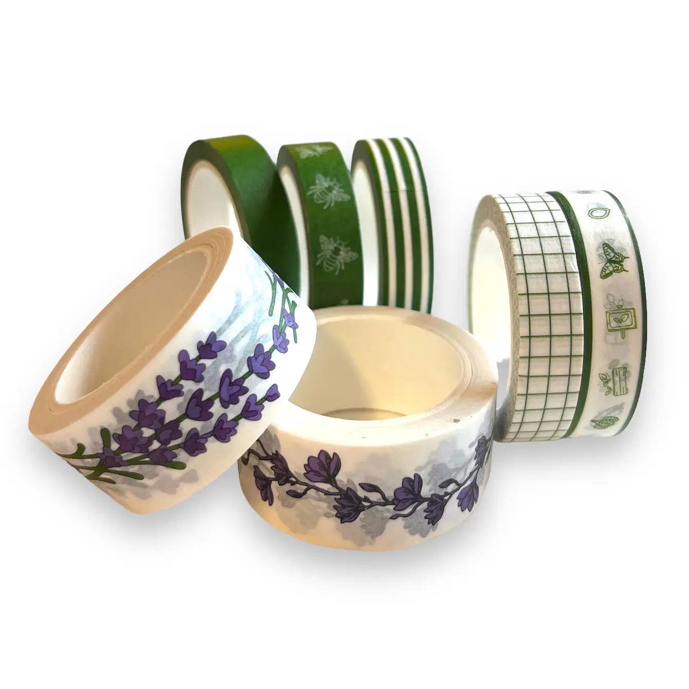 Seattle Seed Company Gardener's Washi Tape Crafting and Scrapbooking Set with 7 colorful tapes, each 10 meters long.