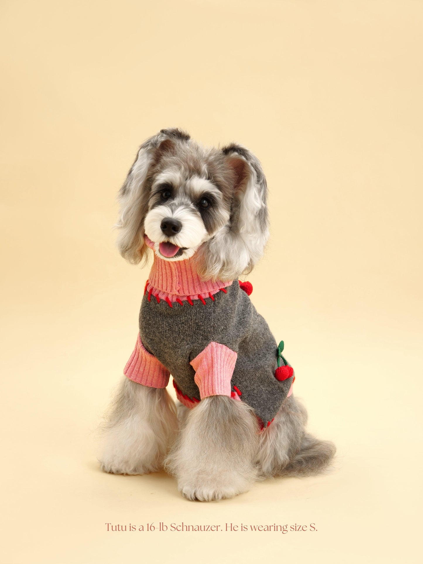 Cherry Kiss Sweater by BarkBarkBaby featuring a cozy knit fabric with cherry patterns in vibrant red and white colors.