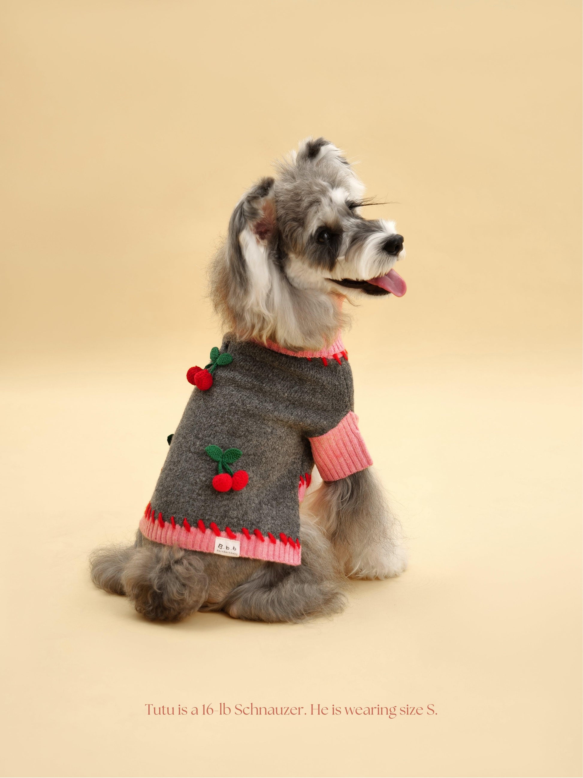Cherry Kiss Sweater by BarkBarkBaby, featuring a cozy knit design with cherry patterns, suitable for stylish kids' winter wear.