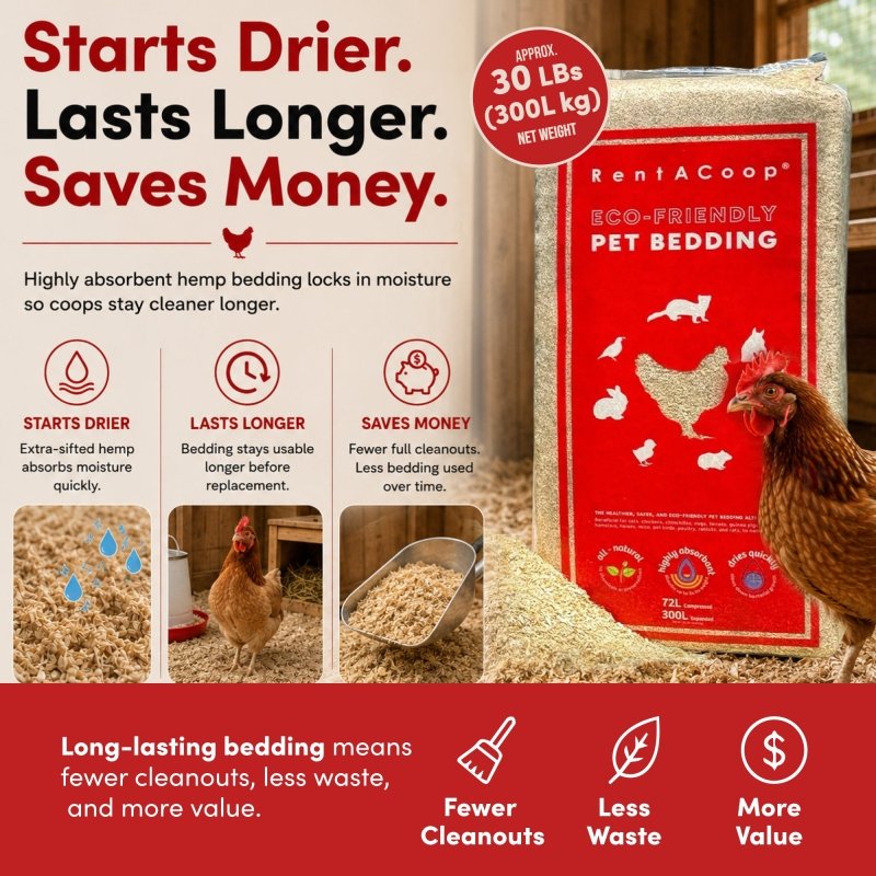 Premium Hemp Bedding (300 L) x 1 Pack - E.U. Grown for Chicken Coop, Nesting Boxes, Etc.