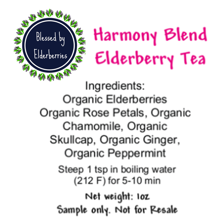 Herbal tea sampler bundle by Blessed by Elderberries featuring assorted tea flavors with colorful labels and packaging.