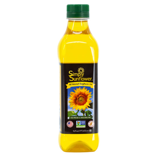 Three 16 oz bottles of Simply Sunflower sunflower oil, non-GMO, gluten-free, vegan food multipacks by BuyNebraska.com